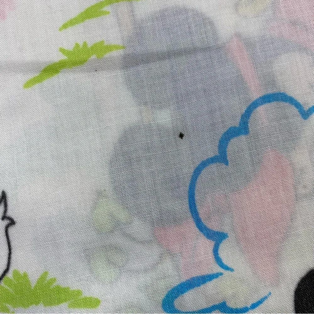 Vintage Walt Disney Productions 1960s Mickey and Friends Doing Chores Flat Sheet